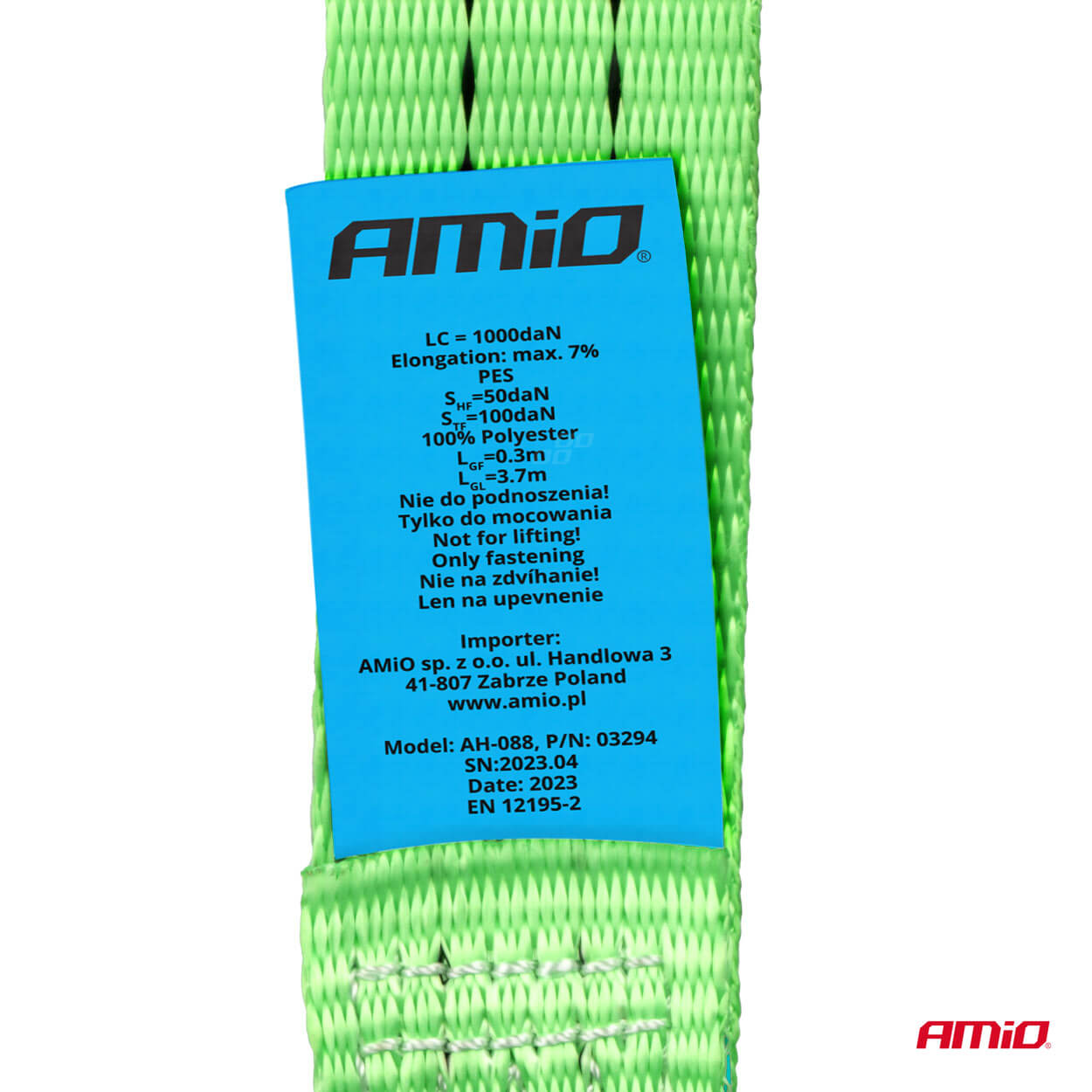 AMiO Zatezni remen sa pričvršćivačem 2000kg 38mm 4m - Image 6