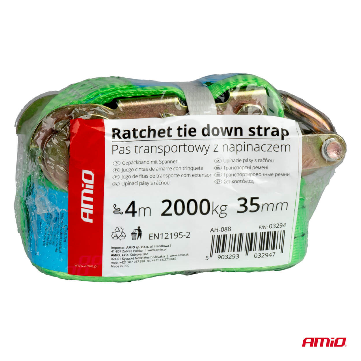 AMiO Zatezni remen sa pričvršćivačem 2000kg 38mm 4m - Image 7