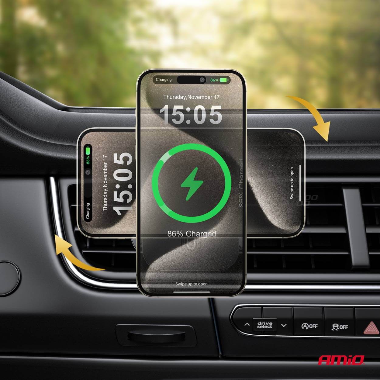 AMiO Magnetski držač telefona s brzim bežičnim punjenjem - Image 14