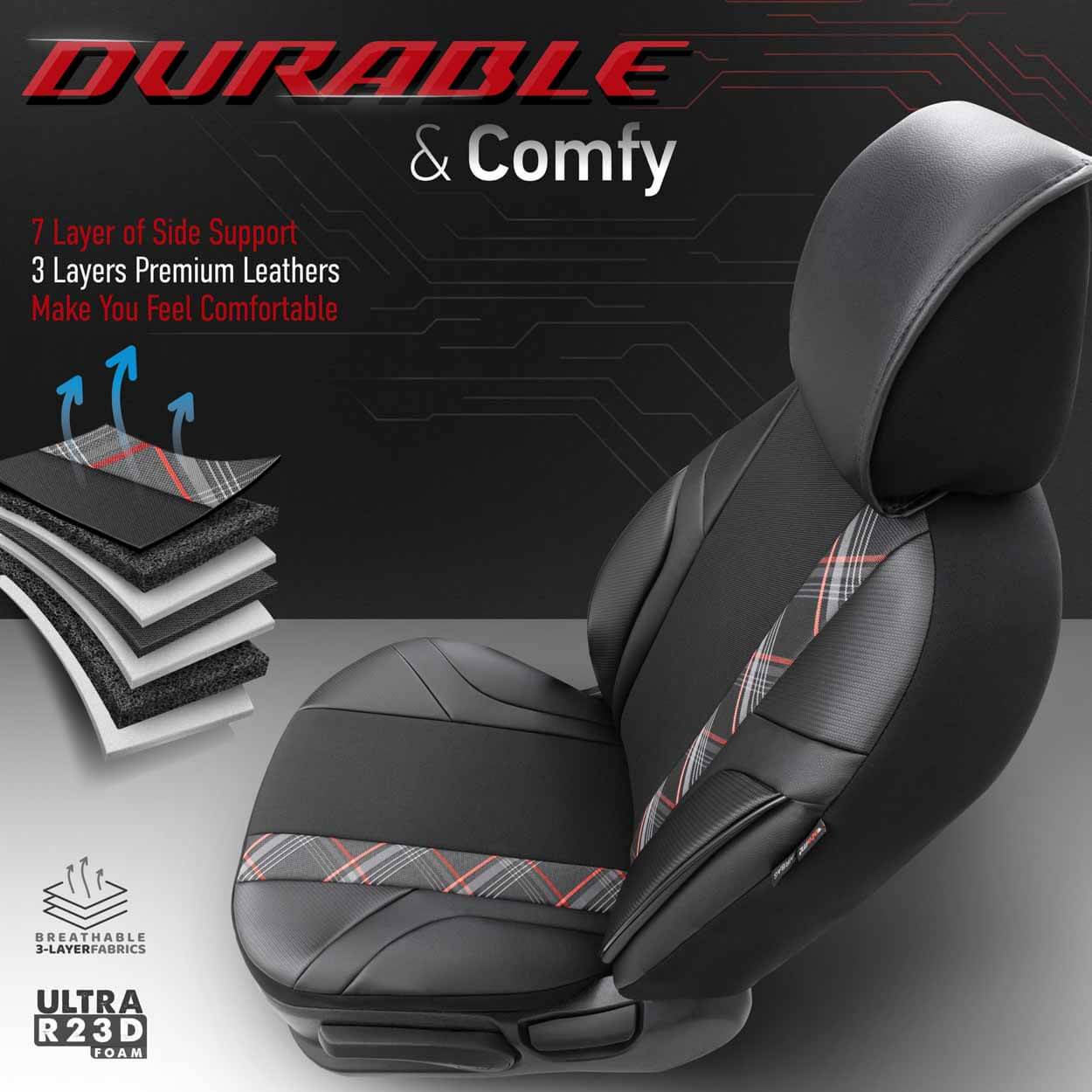 AMiO Set presvlaka za autosjedala OTOM HORIZON 1801 RED 3-ZIP - Image 8