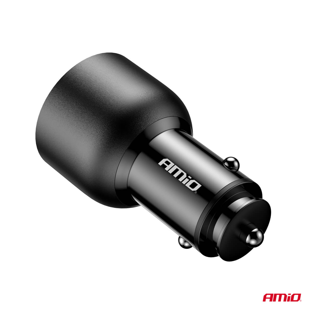 AMiO Auto punjač dupli USB C port + USB A port 12/24V 95W - Image 4