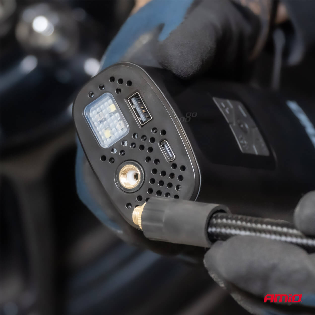 AMiO Prijenosni kompresor auto kompresor - 4000 mAh - Image 11