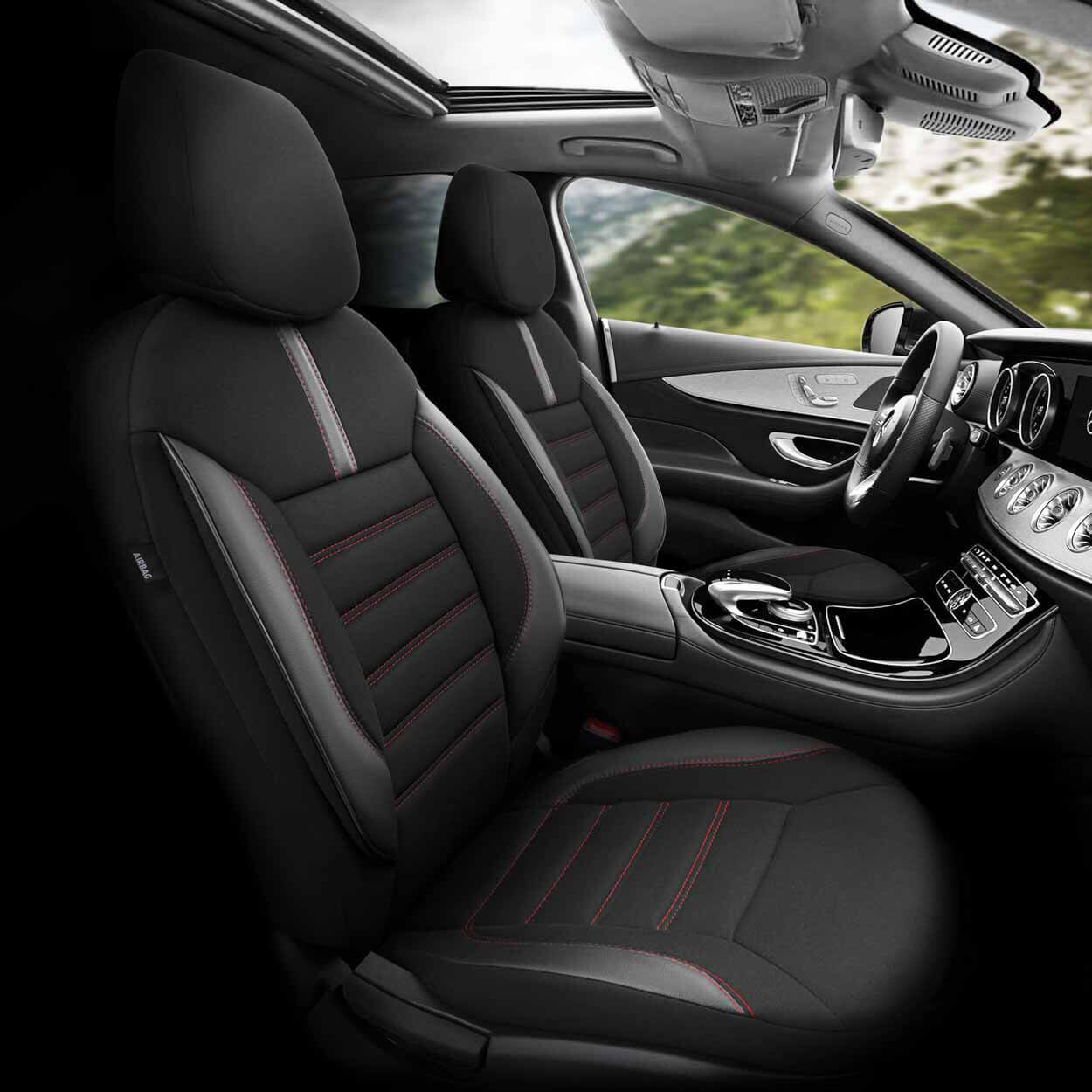 AMiO Set presvlaka za autosjedala OTOM LIMITED 101 BLACK/RED 3-ZIP - Image 2