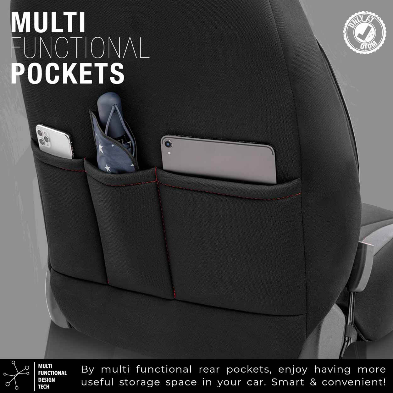 AMiO Set presvlaka za autosjedala OTOM LIMITED 101 BLACK/RED 3-ZIP - Image 6