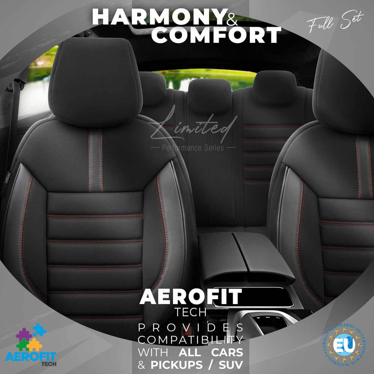 AMiO Set presvlaka za autosjedala OTOM LIMITED 101 BLACK/RED 3-ZIP - Image 9