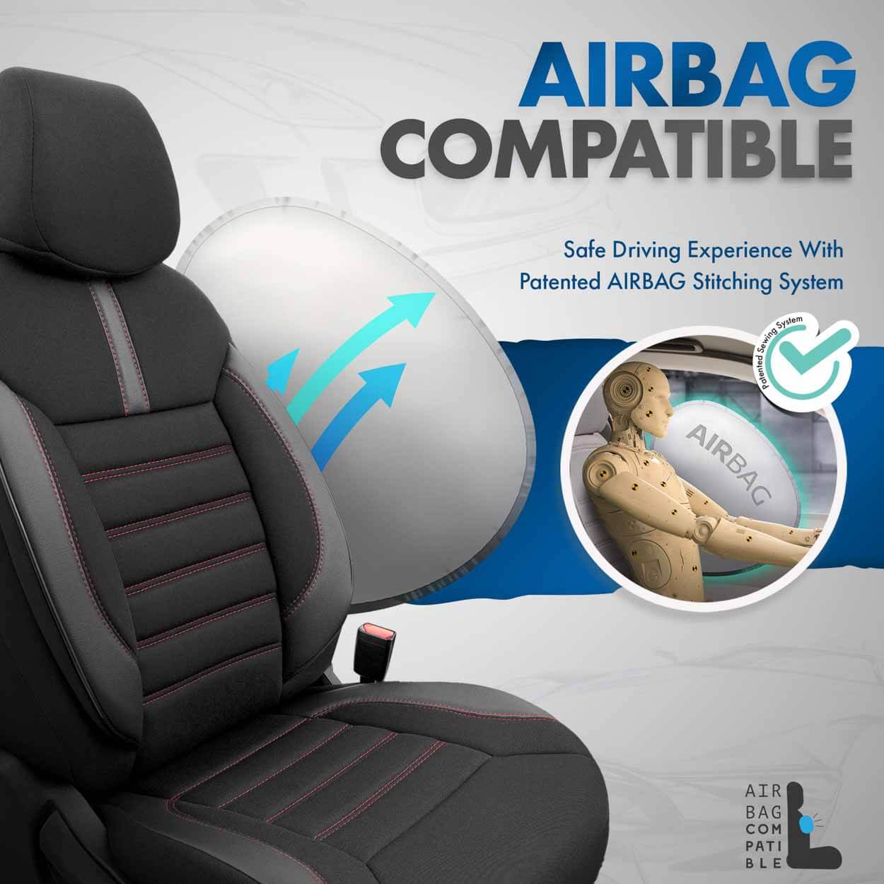 AMiO Set presvlaka za autosjedala OTOM LIMITED 101 BLACK/RED 3-ZIP - Image 11