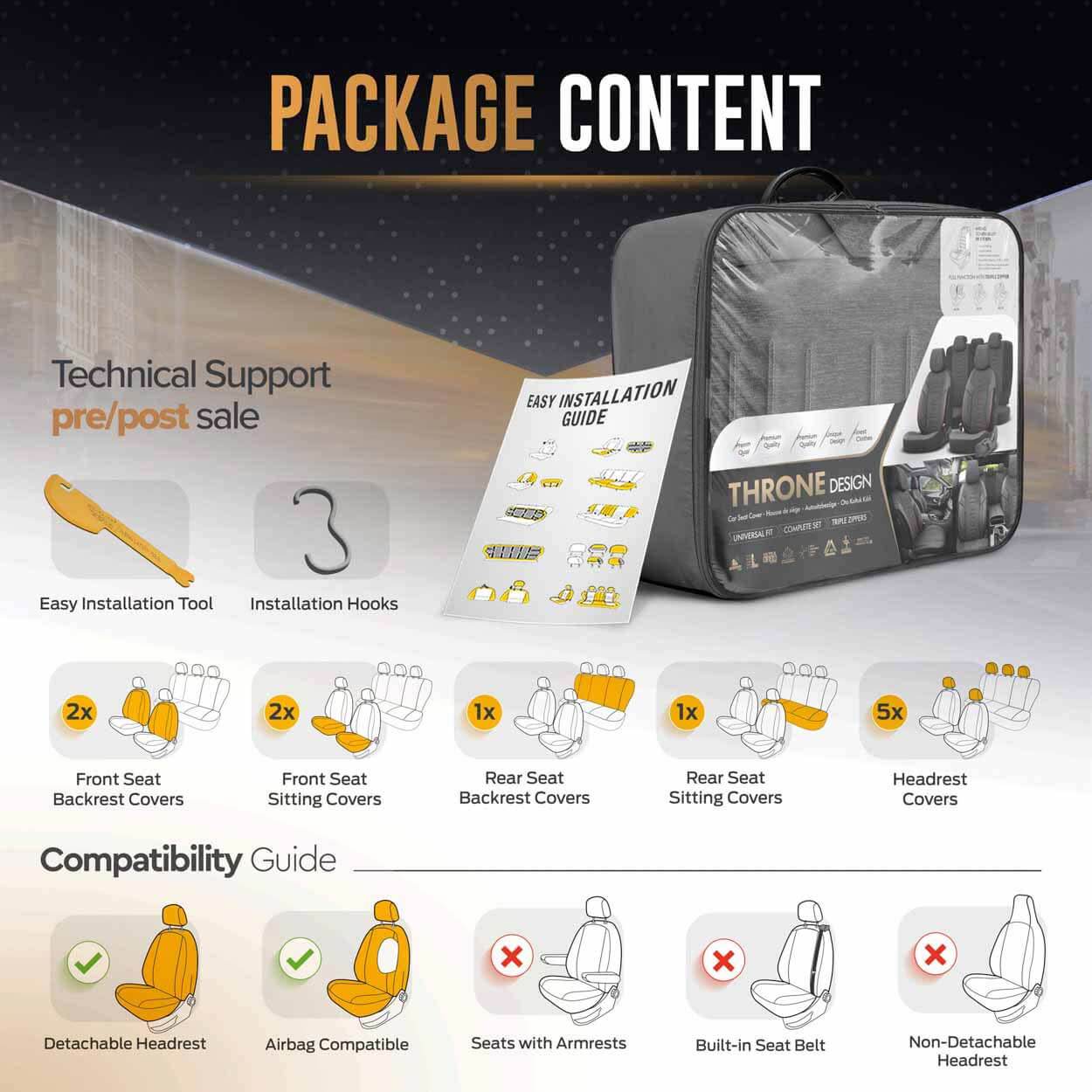 AMiO Set presvlaka za autosjedala OTOM THRONE 102 SMOKED 3-ZIP - Image 10