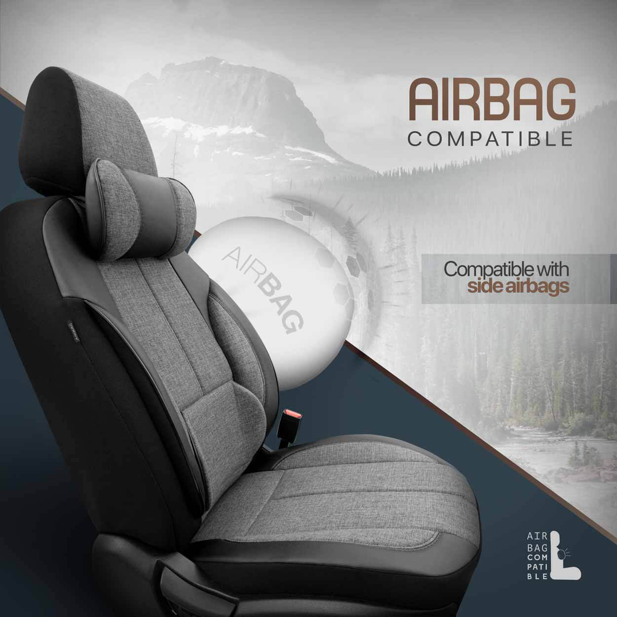 AMiO Set presvlaka za autosjedala OTOM VOYAGER 102 SMOKED 3-ZIP - Image 3