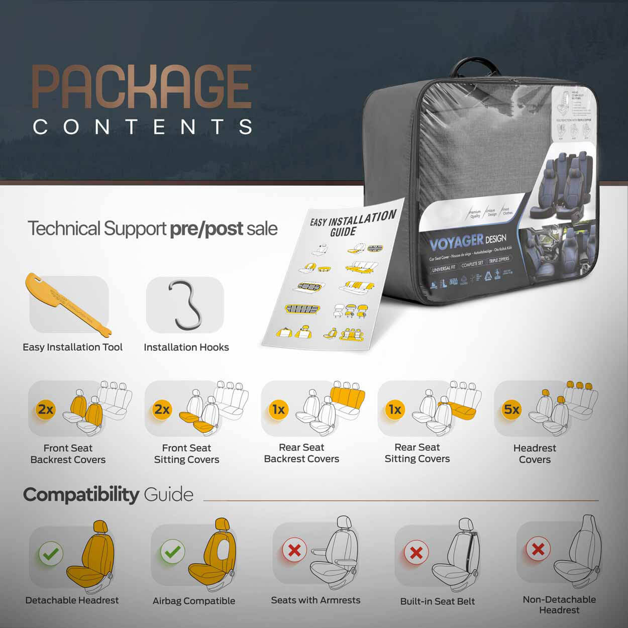 AMiO Set presvlaka za autosjedala OTOM VOYAGER 102 SMOKED 3-ZIP - Image 10