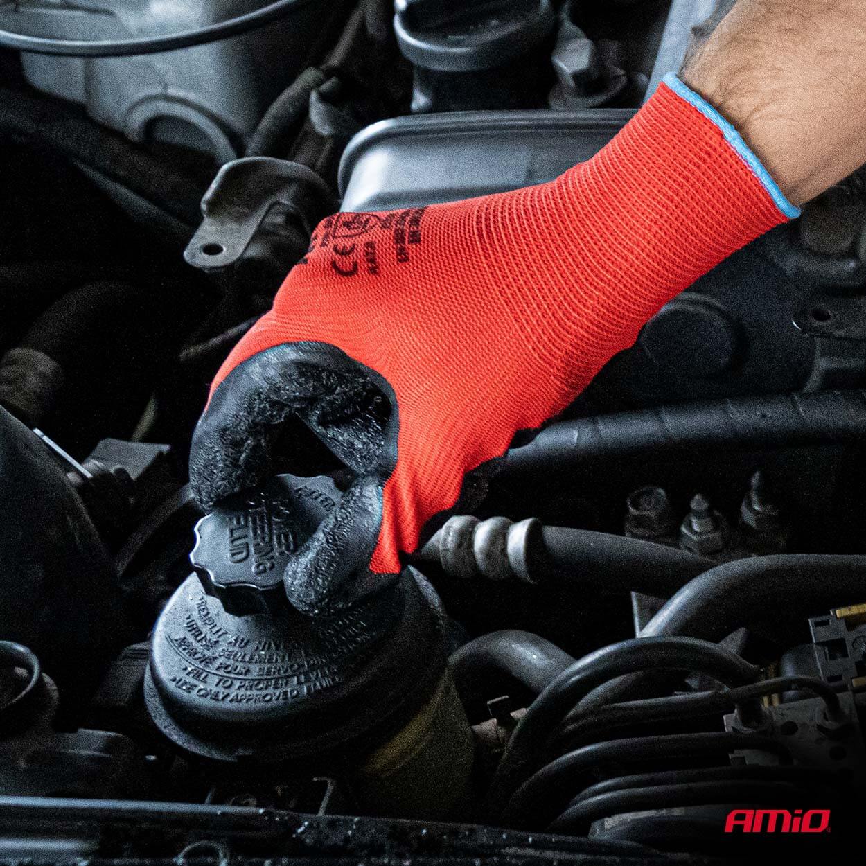 AMiO PE Zaštitne rukavice s lateks premazom (2 para), Veličina 8, 2121X - Image 3