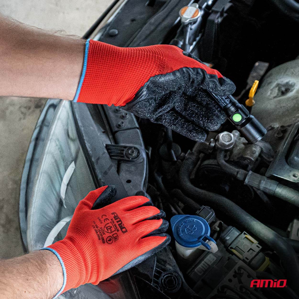 AMiO PE Zaštitne rukavice s lateks premazom (2 para), Veličina 8, 2121X - Image 4