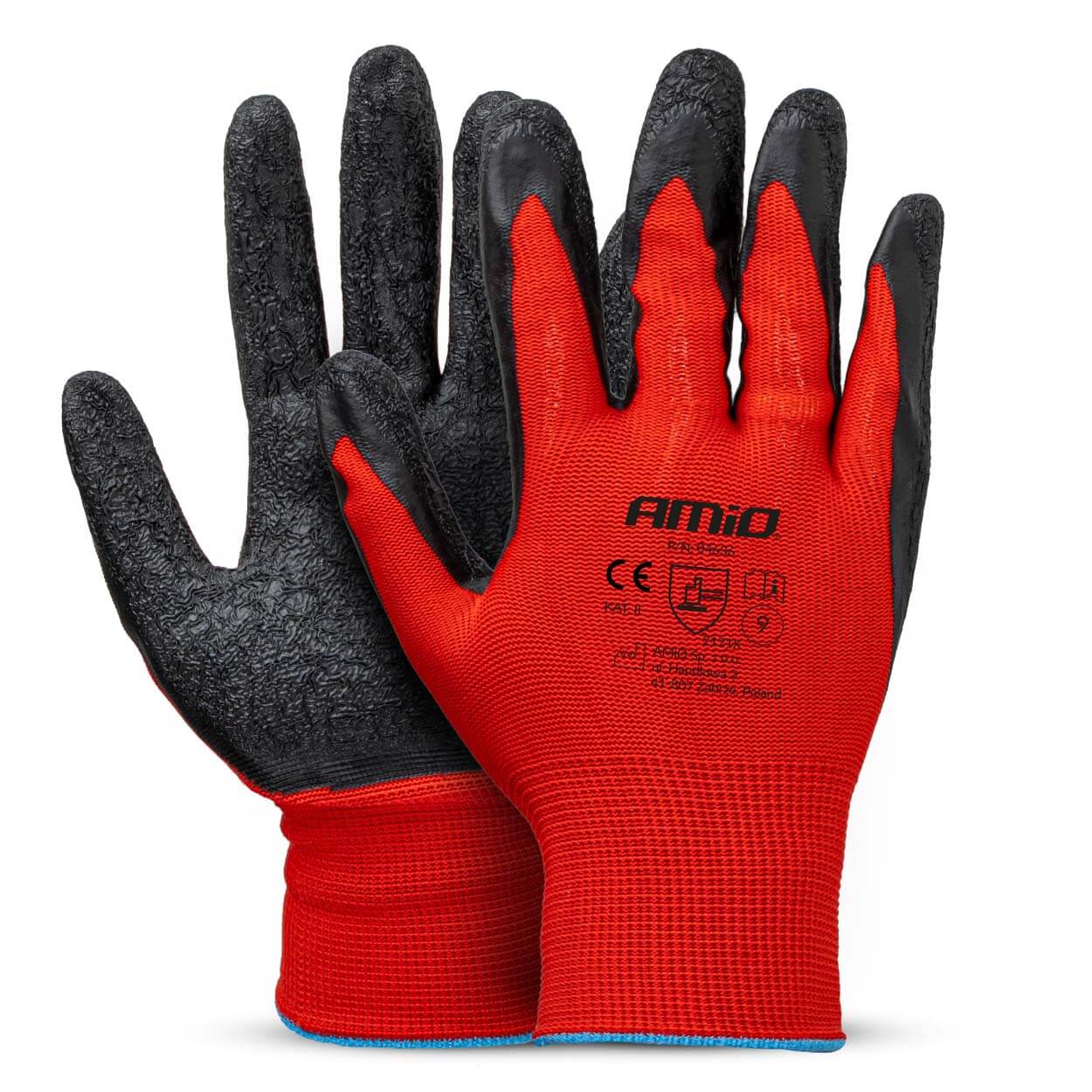 AMiO PE Zaštitne rukavice s lateks premazom (2 para), Veličina 9, 2121X