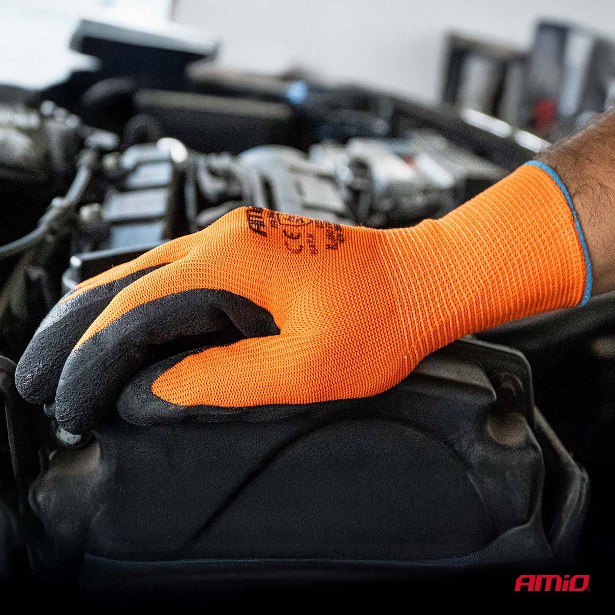 AMiO PE Zaštitne rukavice s premazom od latex pjene (2 para), Veličina 9, 2132X - Image 4