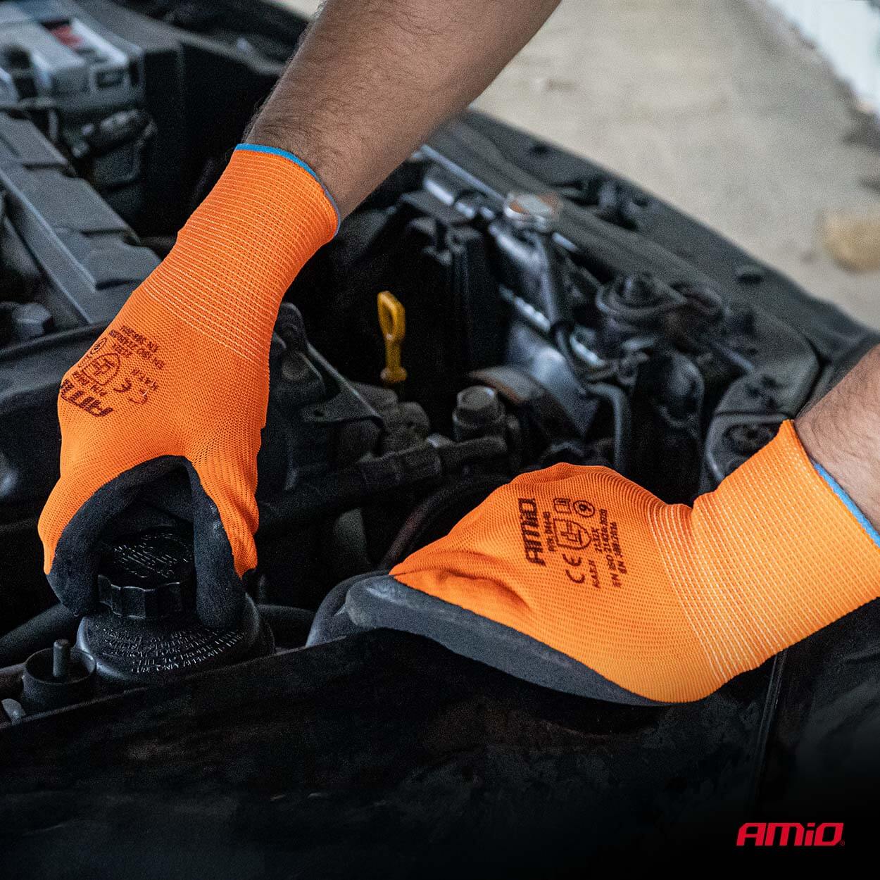 AMiO PE Zaštitne rukavice s premazom od latex pjene (2 para), Veličina 10, 2132X - Image 3