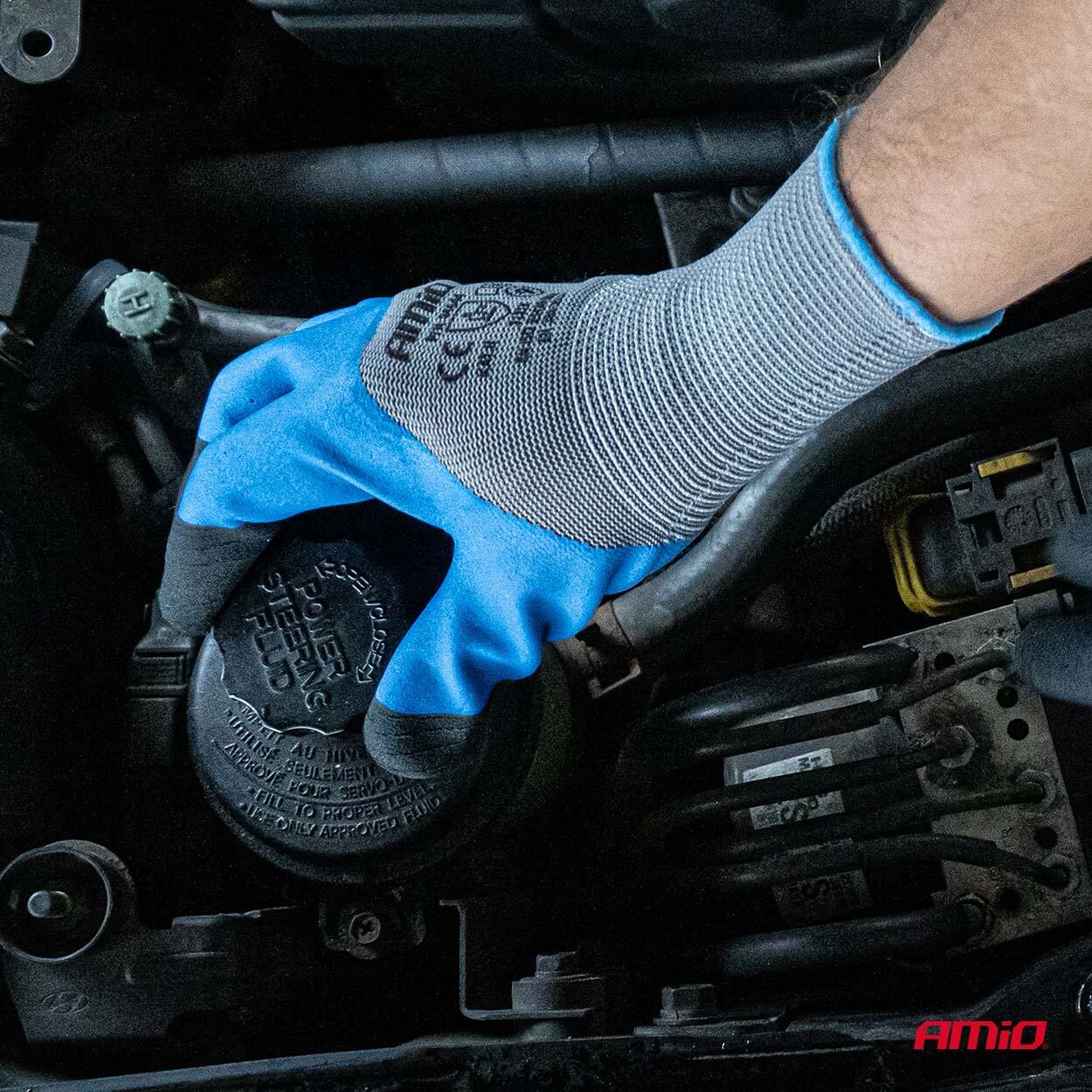 AMiO PE Zaštitne rukavice s premazom od latex pjene 3/4 (2 para), Veličina 11, 3131X - Image 4