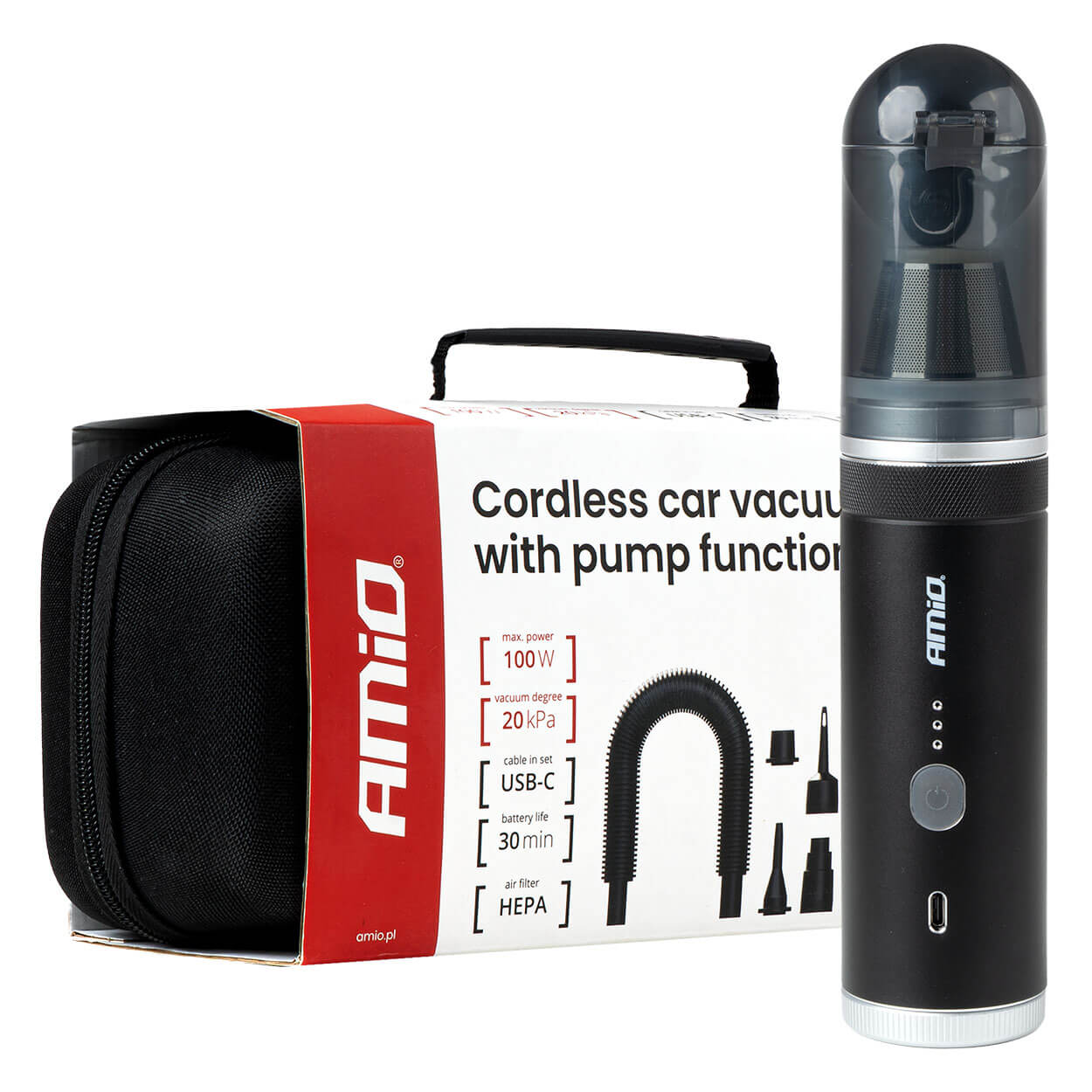 Baterijski usisavač za automobil funkcijom pumpe 100W 20kPa USB-C