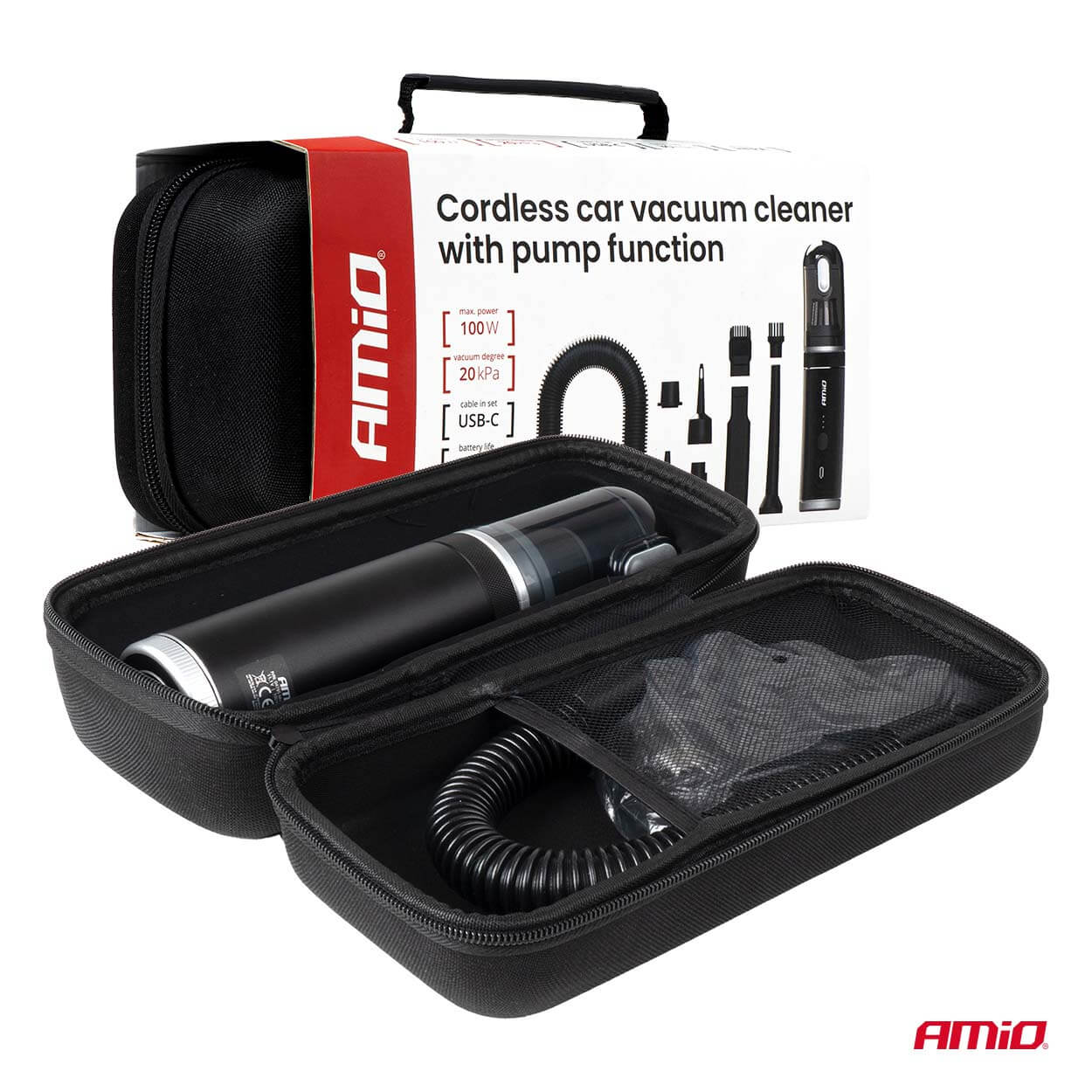 Baterijski usisavač za automobil funkcijom pumpe 100W 20kPa USB-C - Image 6