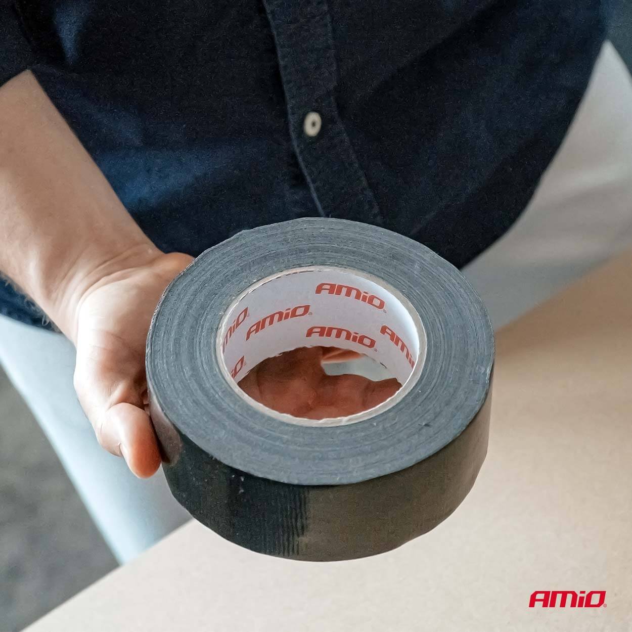 AMiO Ljepljiva tekstilna traka, crna, 48 mm x 0,19 mm x 15 m - Image 2