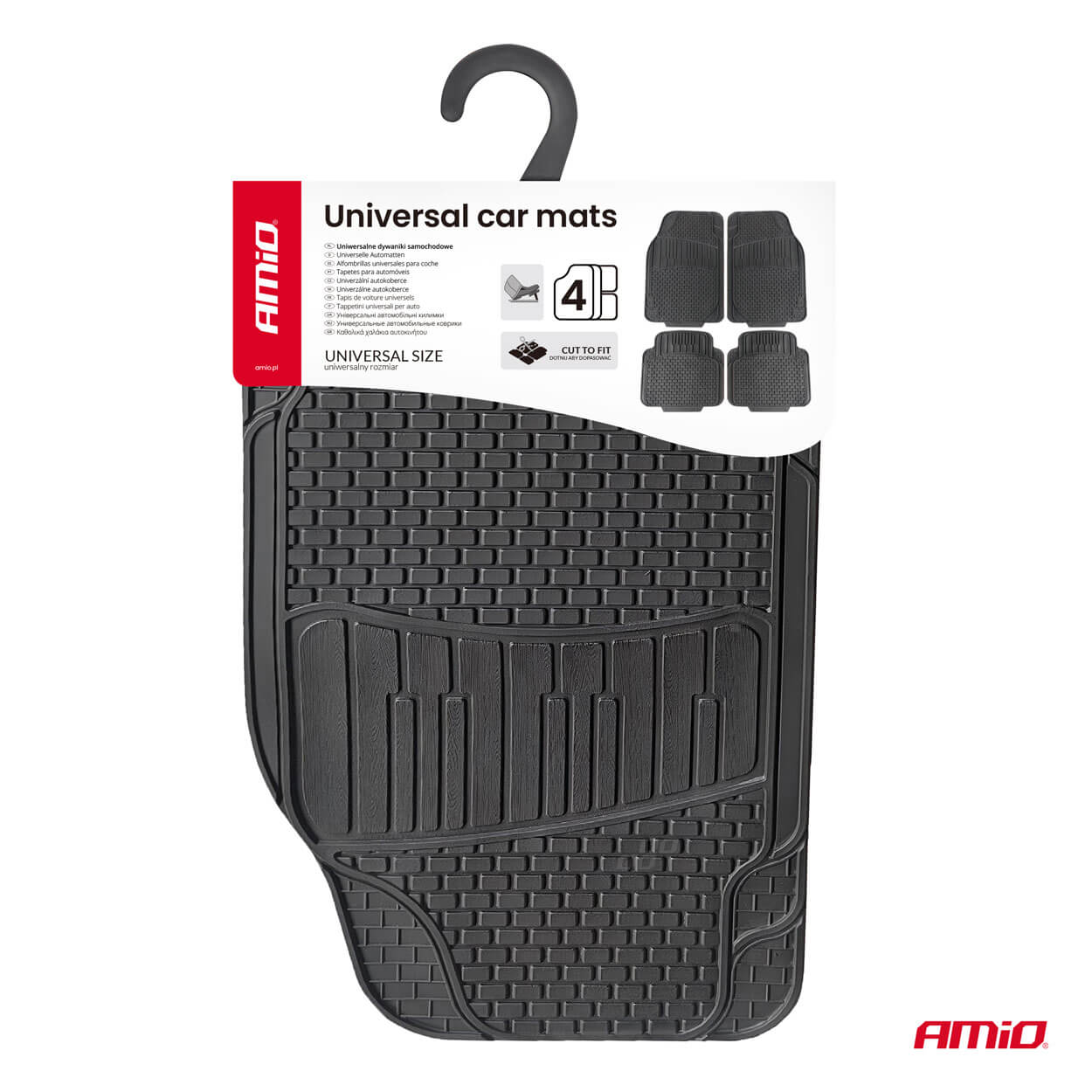 AMiO Garnitura gumenih univerzalnih tepiha za auto PVC CM-01 - Image 3