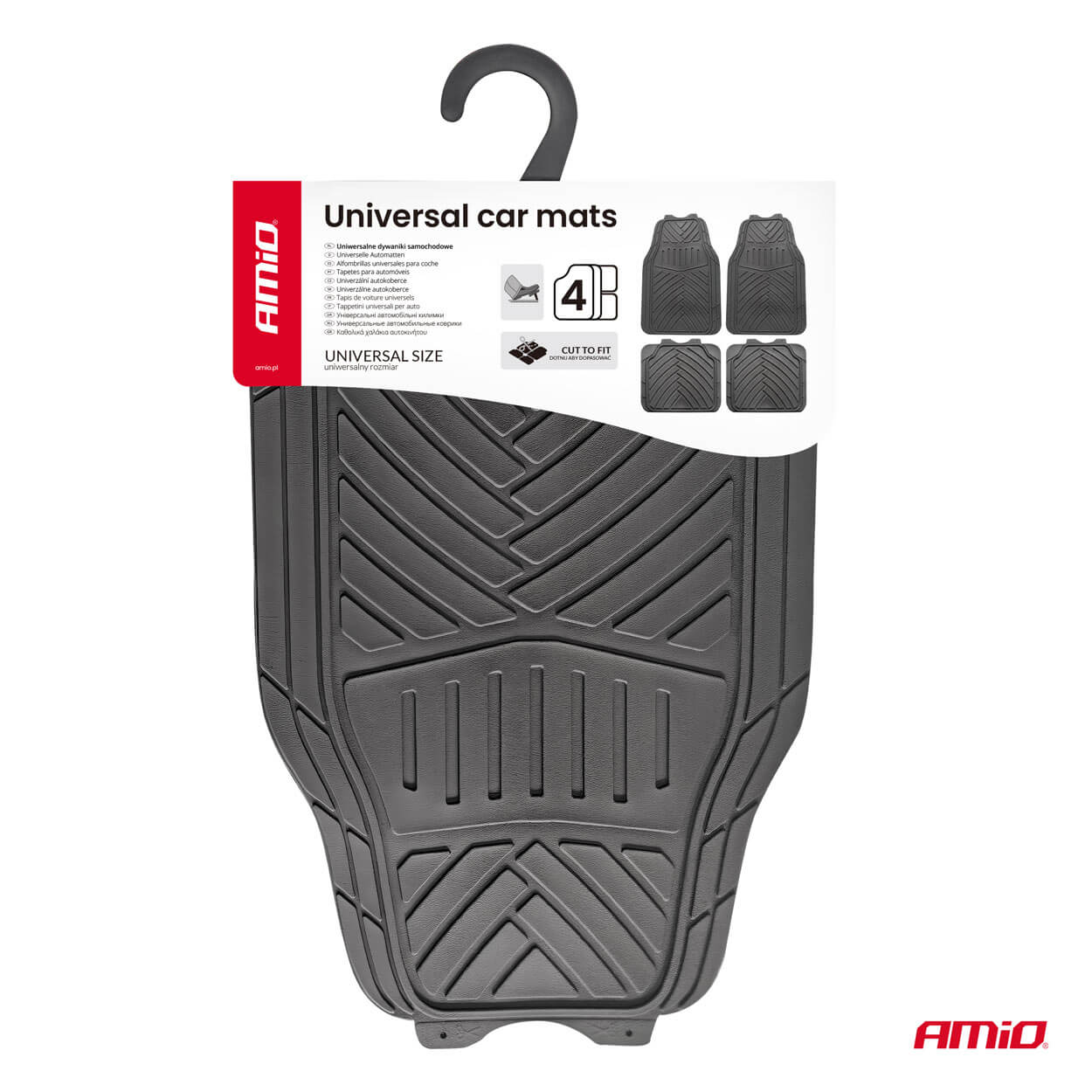 AMiO Garnitura gumenih univerzalnih tepiha za auto PVC CM-02 - Image 3