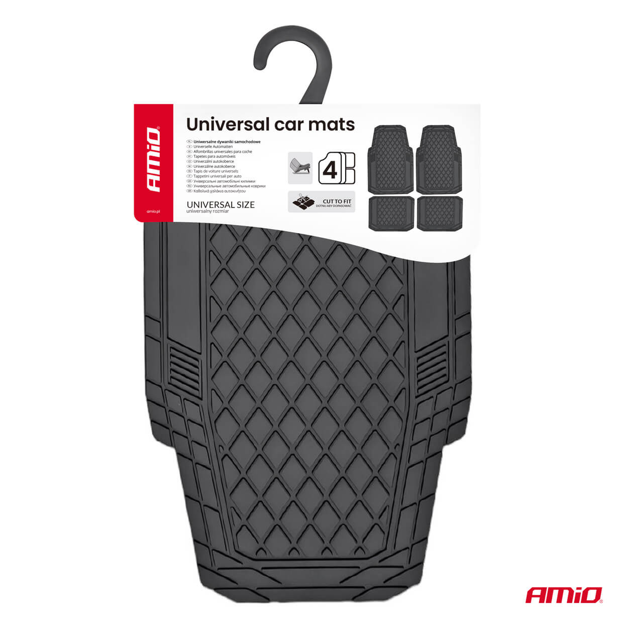 AMiO Garnitura gumenih univerzalnih tepiha za auto PVC CM-03 - Image 3