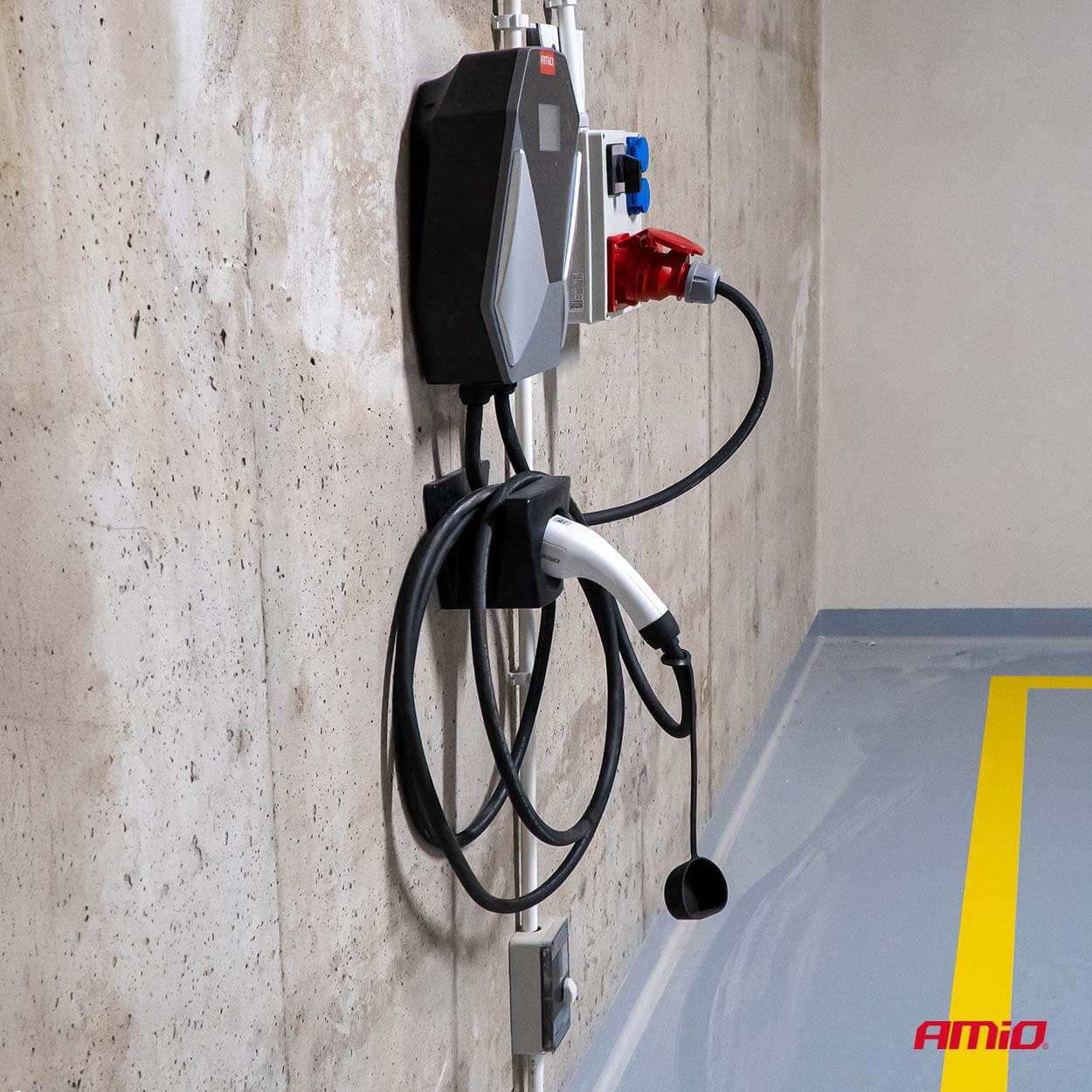 AMiO Zidni punjač za električna vozila, trofazni 11 kW 16 A 400 V - Image 12