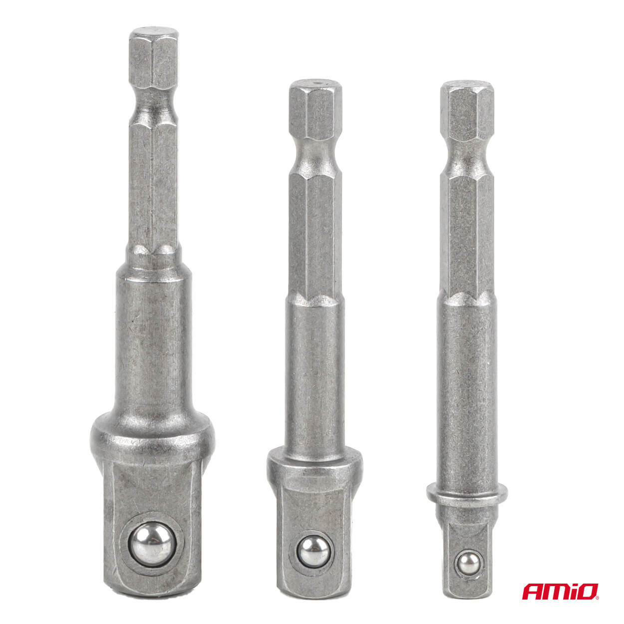 AMiO Nasadni ključevi i bitovi, 3 dijela, 1/4" 3/8" 1/2" - Image 3