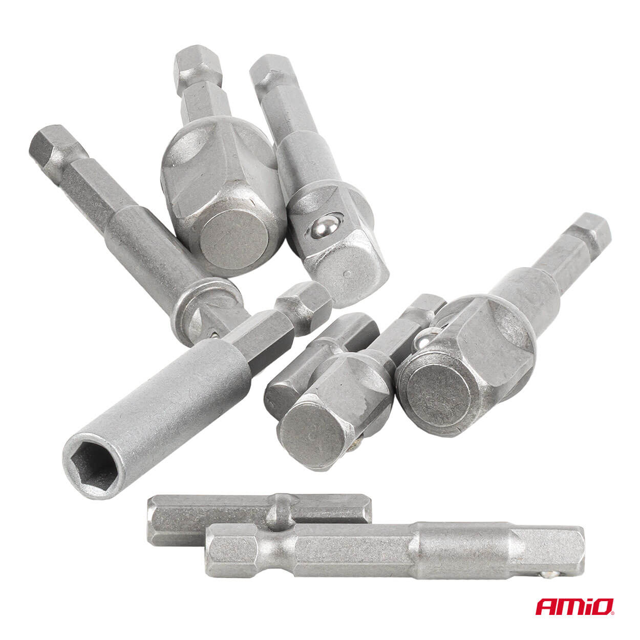 AMiO Adapteri za nasadne ključeve za bušilicu, 9 dijelova, 1/4", 3/8", 1/2" - Image 4