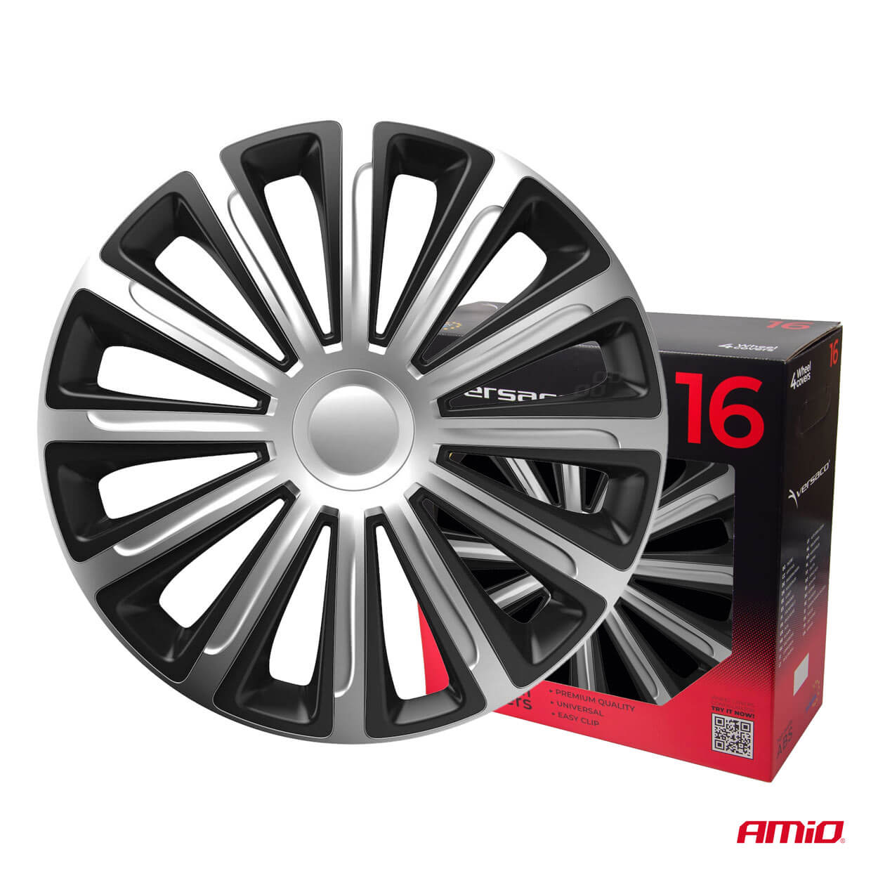 AMiO Ratkape 4 kom set Trend crno-srebrne 16" - Image 3