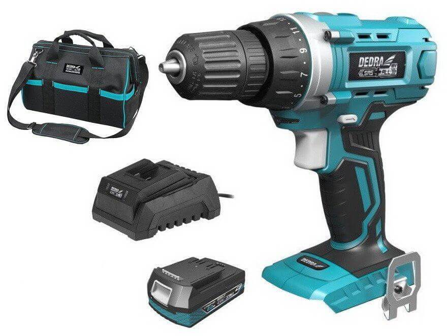 Dedra Dedra torba s aku bušilicom, baterijom i punjačem, DED7040+DED7032+DED7038+DED7001 - Image 2
