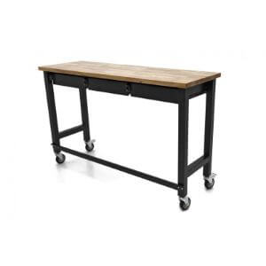 HBM Mobilni radni stol s 3 ladice i radnom pločom od punog drveta, 152 cm