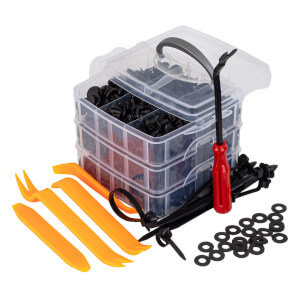 AMiO Set kopči za karoseriju i alata za skidanje tapecirunga od 650 komada