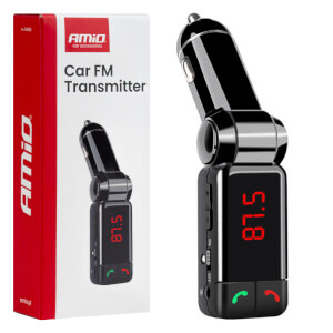 AMiO Auto FM odašiljač 2×USB-A 12V-24V