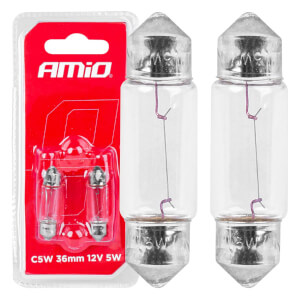 AMiO Halogene žarulje C5W Festoon SV 8,5-8 36mm 12V 2 komada u blister pakiranju (ovalne/valjkaste ž