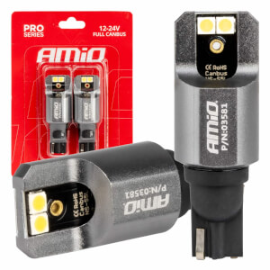 AMiO LED žarulja PRO serija T15 W16W 4x3030 SMD Bijela 12/24V FULL CANBUS