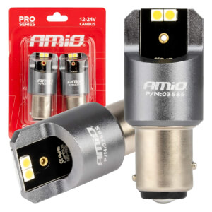 AMiO LED žarulja PRO serija BAY15D P21/5W 4x3030 SMD Bijela 12/24V CANBUS