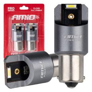 AMiO LED žarulja PRO serija BA15S P21W 2x1860SMD Bijela 12/24V FULL CANBUS