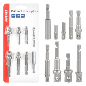 AMiO Adapteri za nasadne ključeve za bušilicu, 9 dijelova, 1/4", 3/8", 1/2"